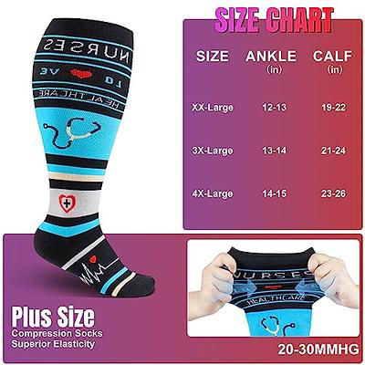 Plus Size Compression Socks 20-30 mmHg for Men Women Medical