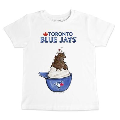 Toronto Blue Jays Tiny Turnip Toddler Base Stripe T-Shirt - White