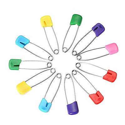 Plastic Head Safety Pins 2 Inch Long 50 Pcs Diaper Nappy Locking Random  Color