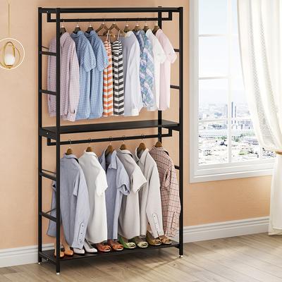 Aheaplus Wood Wardrobe Closet Storage Free Standing Closet Organizer,  Clothes Garment Racks with Storage Shelves and Hanging Rod, Walk In Closet  Organizer with 3 Wood Drawers - Yahoo Shopping