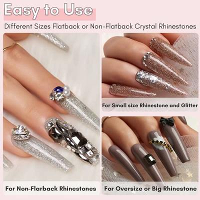 Makartt 2pcs Nail Rhinestone Glue Gel with Nail Rhinestone Glue Gel  Bundle,Nail Rhinestone Glue Gel with Brush& Pen tip, Super Strong Gem Glue  Gel 1.06oz for Nail Glitter Jewels Crystals