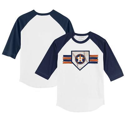 Toddler Tiny Turnip White/Navy Houston Astros Jada 3/4-Sleeve Raglan T-Shirt