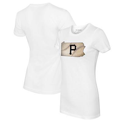 Women's Tiny Turnip White/Black Pittsburgh Pirates Baseball Love Raglan 3/4-Sleeve T-Shirt