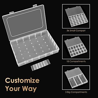 3 Pack Jewelry Organizer Box for Earrings, Clear Plastic Bead Storage  Containers for Crafts (36 Compartments)