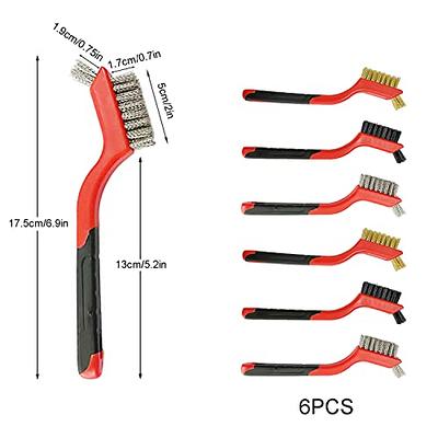 Small Wire Brush Set, Wire Brushes for Cleaning Rust Removal, 3 Brush Types  Stainless Steel Brush for Cleaning, Brass Metal Brush, and Nylon Brushes.