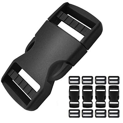 ONE WVW PIN 4 Pack Buckle 1 inch, Quick Side Release Buckles for 1''  Webbing, 8Pcs Plastic Tri-Glide Slide Clips for 25mm Straps, Dual  Adjustable Replacement Clips for Backpack Pet Collar 