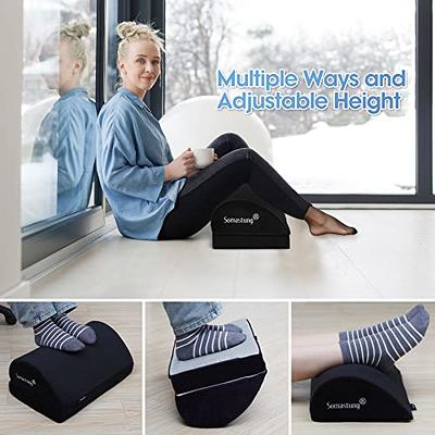 Foot Rest Stool Ergonomic Under Desk/ Car/Office Footstool Adjustable  Height