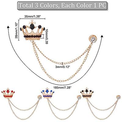 AHANDMAKER 3 Pcs Mens Lapel Pins, Gold Crown with Hanging Chain Brooch,  Suit Chain Collar Chain, Lapel Chain Brooch, Shirt Ties Clips, Tie Chain for  Men Suit - Yahoo Shopping