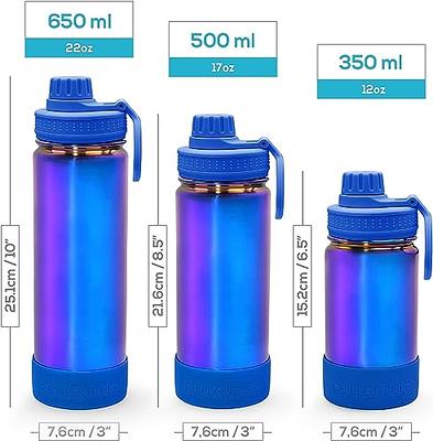 CHILLOUT LIFE 12 oz Insulated Water Bottle with Straw Lid for Kids + C