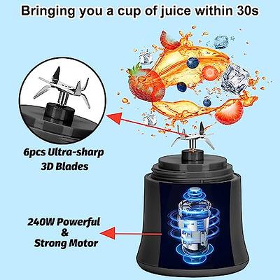 Portable Blender for Shakes and Smoothies 20 Oz, Waterproof Personal Blender  USB Rechargeable with 6 Blades and Travel Lid for Kitchen, Office, Gym &  Travel (Carbon Black) - Yahoo Shopping