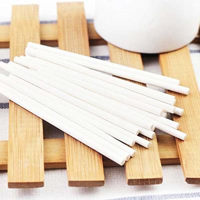 500 Pcs 4-Inch White Lollipop Sticks,Paper Treat Stick,Cake Pops Stick,Sucker Sticks for Candy Melt,Dessert,chocolates and cookie3mm