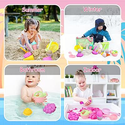 RACPNEL Collapsible Foldable Beach Sand Buckets and Shovels Set - Beach  Toys for Kids with Mesh Bag & Sand Molds, Silicone Beach Sand Pails for