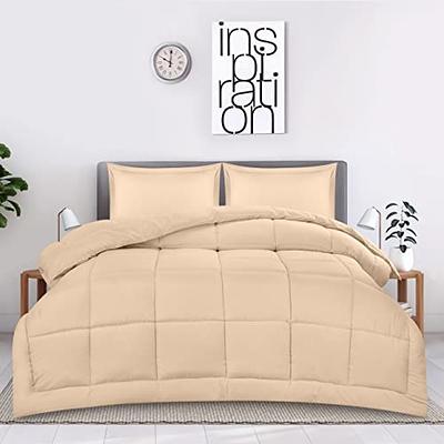 Utopia Bedding King Size comforter Set with 2 Pillow Shams - Bedding  comforter Sets - Down Alternative Beige comforter - Soft an