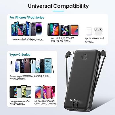 Portable With Four Cable Charging Power Bank 20000mAh Batterie Externe  Digital Display Powerbank For iPhone 14 Andorid Phones