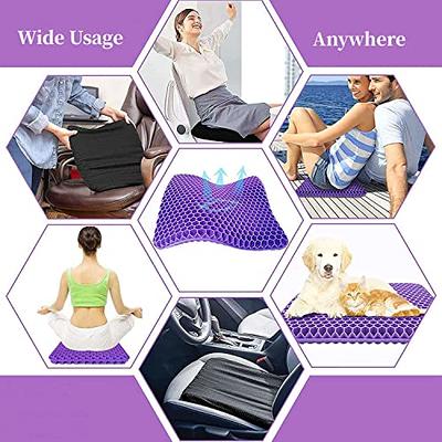 Gel Seat Cushion for Long Sitting, Double Thick Office Desk Home Wheelchair Seat  Cushions for Back