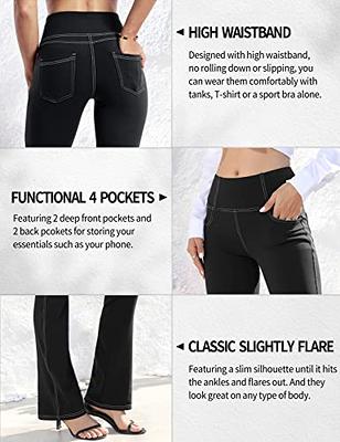 VOOVEEYA Women's Bootcut Leggings - Bootleg Yoga Pants Flare with 4 Pockets,Tummy  Control High Waisted Casual Dress Pants（Bootcut-Black-M） - Yahoo Shopping