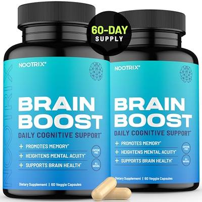 Brain Supplement - Brain Booster to Support Focus, Provide Memory Support,  Clarity, Energy and Concentration Support with DMAE, Bacopa Monnieri, and  Phosphatidylserine - 180 Capsules 180 Count (Pack of 1)