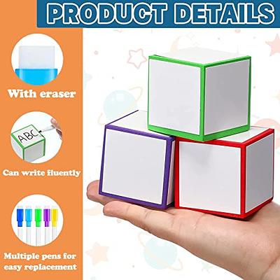 RuDily 8 Pcs Dry Erase Blocks Set Dry Erase Blank Foam Dice Dry