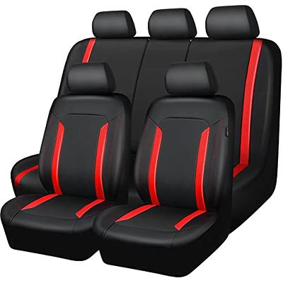 CAR PASS Universal Leather Car Seat Covers Full Set, Waterproof wear Durable  Faux Leather Seat Covers