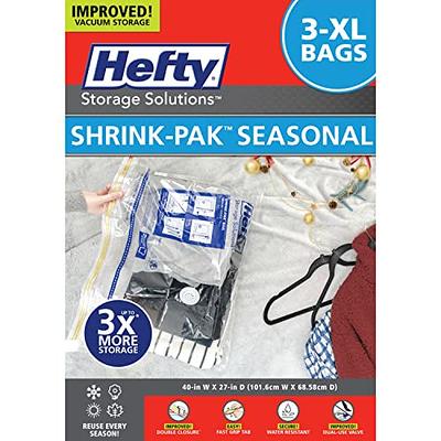 Hefty Shrink-Pak - 3 Extra Large Vacuum Storage Bags for Storage for  Clothes, Pillows, Towels, or Blankets - Space Saver Vacuum Sealer Bags  Ideal Under Bed Storage Solutions - Yahoo Shopping