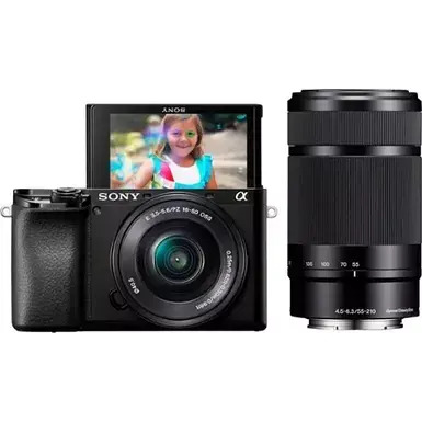 Sony Alpha a6100 Mirrorless Digital Camera with 16-50mm and 55-210mm Lenses  (Black)
