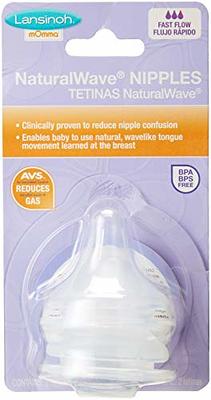 Lansinoh mOmma Nipples Medium-Flow, 2 Count, 100% Silicone, Anti-Colic, BPS  a