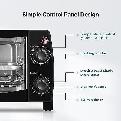 4-Slice Toaster Oven Countertop Timer-Bake-Broil-Toast Setting Small Ovens