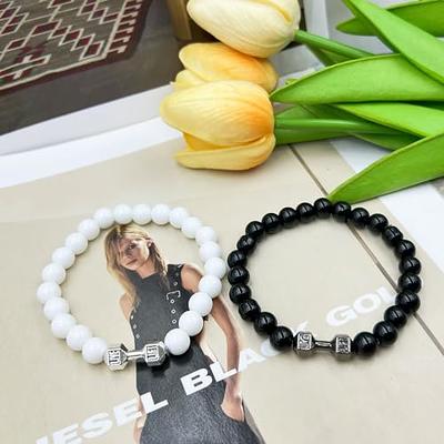 Cool Neutral Collection Seed Bead Stretch Bracelets – Stones + Paper
