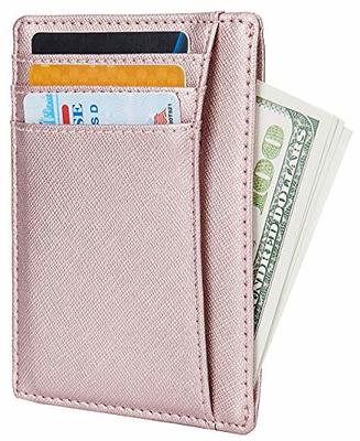 GH Gold Horse Slim RFID Blocking Card Holder Minimalist Leather Front Pocket Wallet for Women