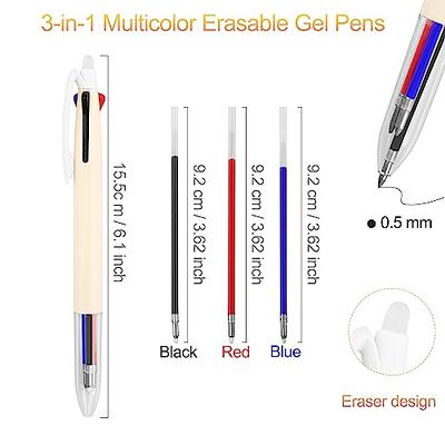 HAOSJINY Erasable Gel Pens, 0.5mm Cute Erasable Pens, Erasable Pens Multicolor(Black,Blue,Red), Include 4 Pens, 25 Refills & 2 Eraser, 31 Piece Set