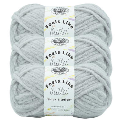 Lion Brand Yarn Feels Like Butta Thick & Quick Quiet Grey Super Bulky  Polyester Gray Yarn 3 Pack - Yahoo Shopping