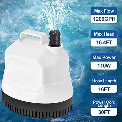 Outsunny 1/4 HP Pool Cover Pump Submersible Sump Pump Swimming