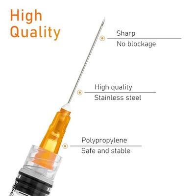 50 Pack 3ml Disposable Syringe with Needle 23Ga 1.0 Inch, Luer Lock  Syringes, Individual Sterilized Wrapped