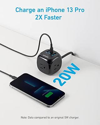 Anker Power Strip, PowerPort Cube USB with 3 Outlets and 3 USB Ports, 8 ft  Extension Cord, Black 