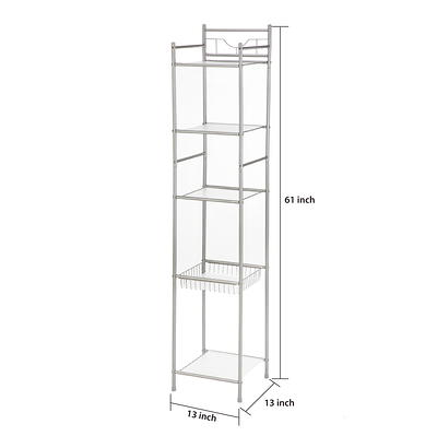 FUNKOL 3-Tier Silver Kitchen Shelf Simple Deluxe Heavy Duty Steel Storage Shelf Unit Multifunctional Cart