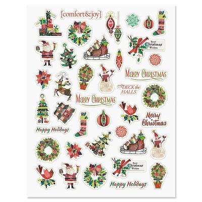 Wrapables Christmas Stickers Label Roll, Holiday Stickers for Sealing  Cards, Envelopes, Gift Boxes, Festive Party Favors (500 pcs)