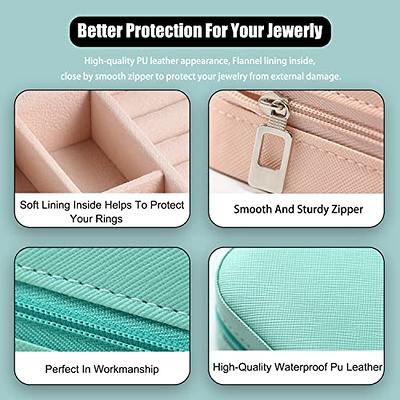 ProCase Travel Size Jewelry Box, Small Portable Seashell-Shaped Jewelry  Case, 2 Layer Mini Jewelry Organizer in PU Leather, Earring Necklace  Bracelet