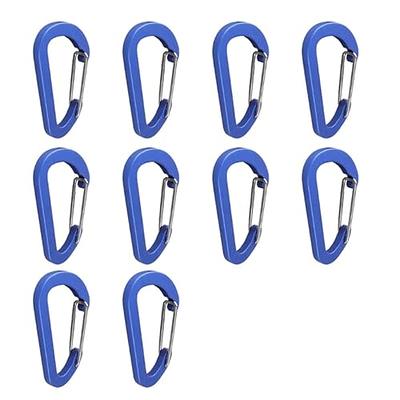 10 Pcs Black Carabiner Camp Clip Hook For Outdoor Hiking Climbing