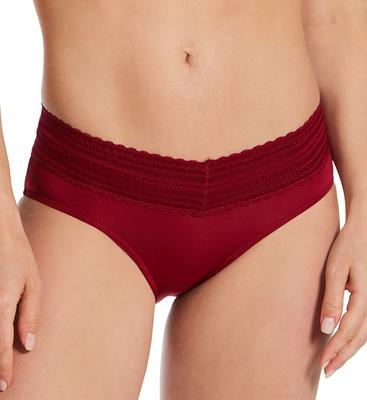 Warner's Women's No Pinching. No Problems. Hipster with Lace Panty in Red  (5609J), Size Medium