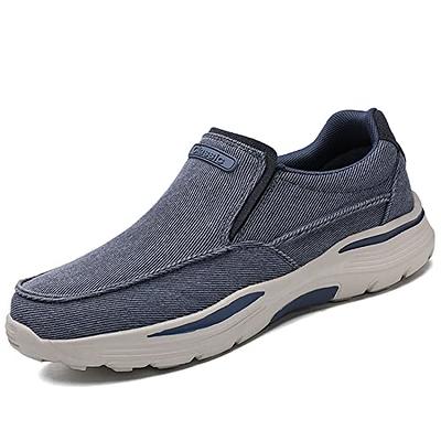 Men's Slip-On Canvas Sneaker Loafer Casual with Arch Support Breathable ...