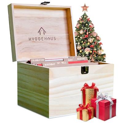 HYGGEHAUS Greeting Card Organizer Box with Dividers for Christmas &  Birthday Cards, Photos - Keepsake & Scrapbook Storage Box