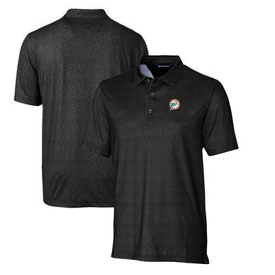 Men's Cutter & Buck Orange Miami Dolphins Throwback Logo Forge Pencil Stripe Stretch Polo Size: Small