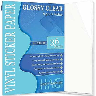 15 Sheets Printable Vinyl Clear Sticker Paper Inkjet Printer 8.5x11 inch Transparent Label Paper for DIY Stickers, Decals, Size: 8.5 x 11