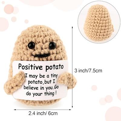 Positive Potato Handmade Crochet Potato Plush with Inspiring Card Funny  Gifts