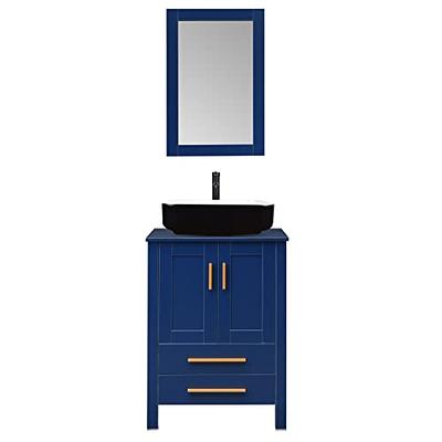 DHP Otum 24 Inch Bathroom Vanity with Sink, Navy Blue 