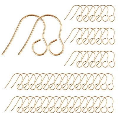 100pcs Plastic Earring Hooks Clear Ear Wire with Loop French Fish