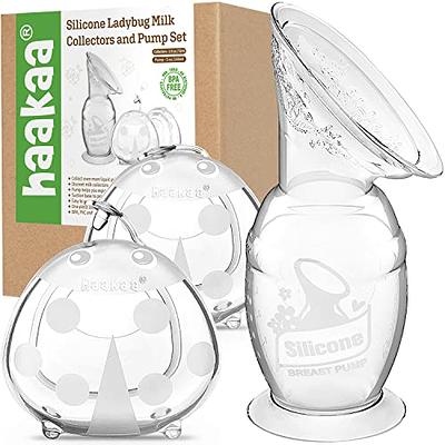 haakaa Manual Breast Pump Collector with Suction Base 5oz/150ml and Ladybug Milk  Collector 2.5oz/75ml Combo for Breastfeeding, Made of Food Grade Silicone -  Yahoo Shopping