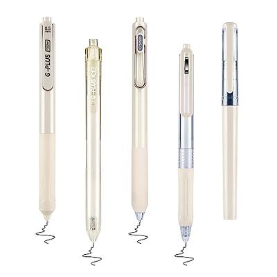 Temiary 5Pcs 0.5mm Retractable Aesthetic Gel Ink Pens, Cute Gel Pen No  Smudge for Journaling Note Taking, Fine Point Smooth Writing Pen for Home  School Office Supplies(Beige) - Yahoo Shopping