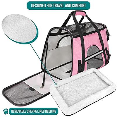SECLATO Cat Carrier, Dog Carrier, Pet Carrier Airline Approved for Cat, Small Dogs, Kitten, Cat Carriers for Small Medium Cats Under 15lb, Collapsible
