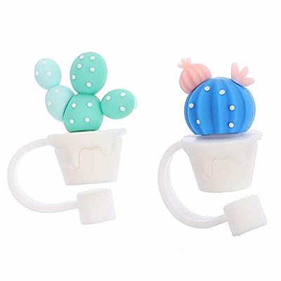 2pcs Straw Tips Cover Straw Covers Cap For Reusable Straws Straw Protector  Cute Holiday Style (Frog) 